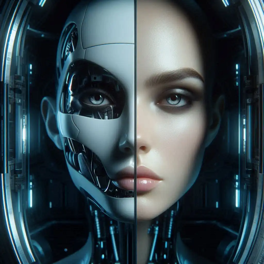 Retrato de la IA Solace en la cápsula